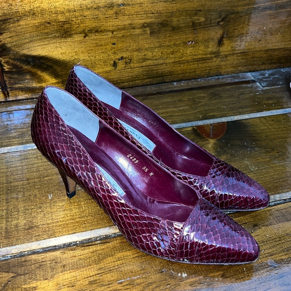 Vintage Evan Picone Burgundy Heels-‎ 9.5